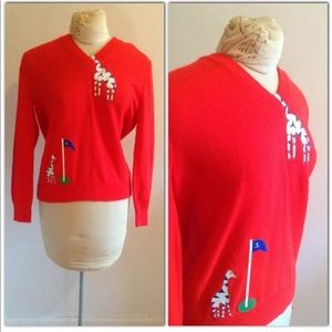 Vintage Quirky Giraffe Golf Sweater